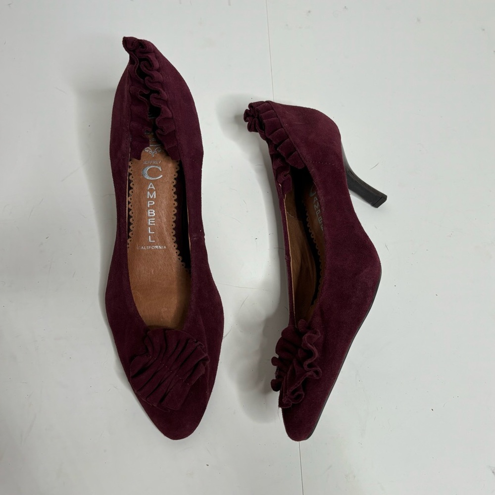 Jeffery campbell merlot suede heels 8